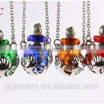 2016 custom metal mini glass essential oil diffuser neck aroma pendant