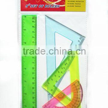 ruler set protractor triangle