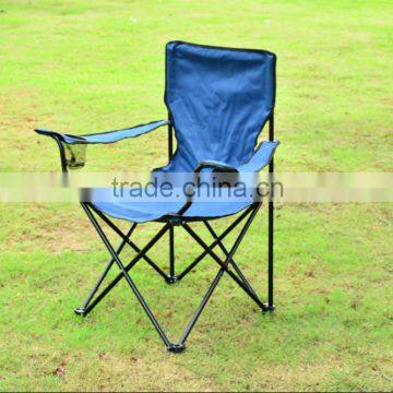 Folding Blue Arm Chair With Pocket