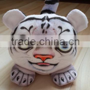 3 D plush white tiger cellphone seat plush toy white tiger shaped mobile phone holder plush tiger shaped mobile seat holder