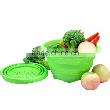 Travel Camping Household Silicone Collapsible Strainer