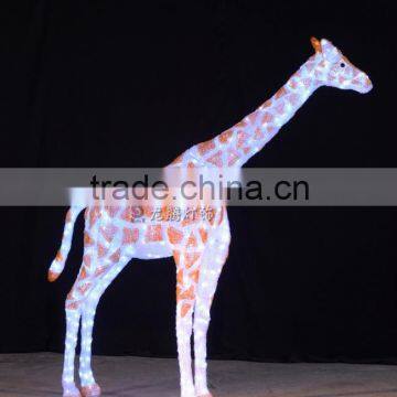 Outdoor Big led Christmas animal giraffes sculpture motif lights