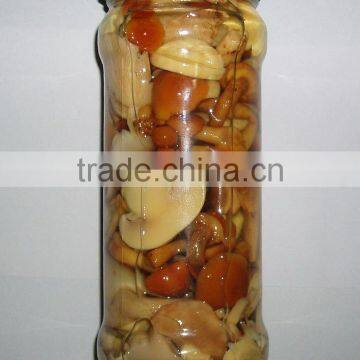 canned mixed mushroom in jars