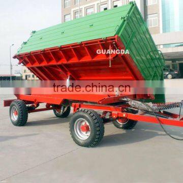 7T CE four wheel farm trailer, hydraulic cylinder dump trailer