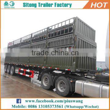 Factory Direct 3 Axles Stake Semi Trailer With Fence for Livestock / Beast / Cattle Transportation photo-3