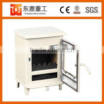 2016 Enamel Firpelace type freestanding cast iron enamel wood burning stove with glass door