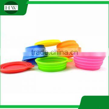 folding portable colorful travel silicone telescopic pet eat drink food and water bowl cup collapsible accordion foldable