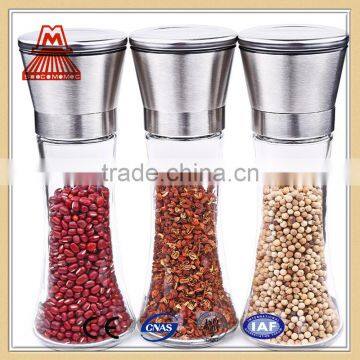 Manual Glass bottle pepper grinder /spice grinder from alibaba store