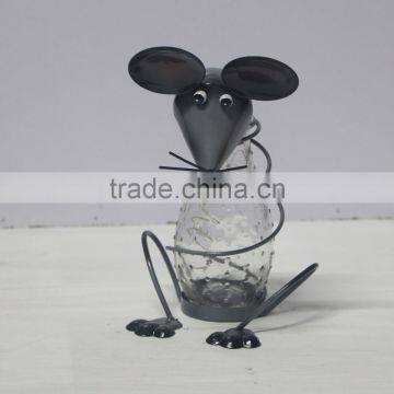 solar garden light metal mouse shaped garden solar light iron animal garden solar light solar garden light