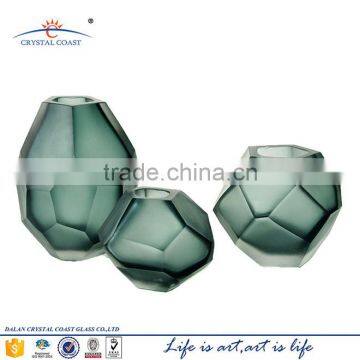 Handblown Multifaceted Colored Geometric Glass Terrarium photo-2