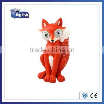decoartive Outdoor solar powered sculpture polyresin firefox shaped garden LED spotlights
