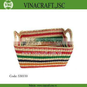 Color seagrass basket as a laundry basket
