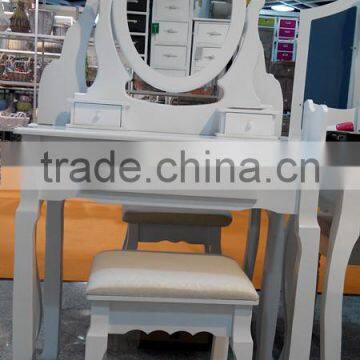 cheaper white vanity dresser + Hocker/ white dressing table with hocker /wood dressing table in weiss