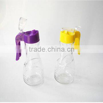 Useful Kitchen Edible Oil Spice Glass Bottle With Plastic Cap Spout Lid photo-2