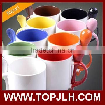 Topjlh special offer sublimation colored coffee mug spoon