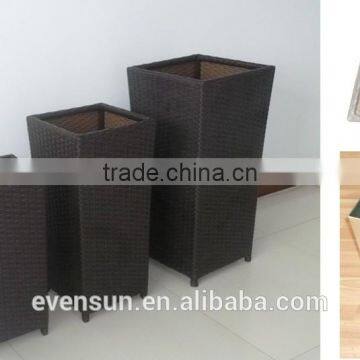 Outdoor large size rattan flower pot