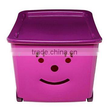 Plastic Wheeled Toy Storage Box With Lid&smile photo-3
