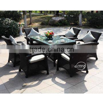 HOT wholesale outdoor Rattan weaving patio dining buffet picnic tables set furniture