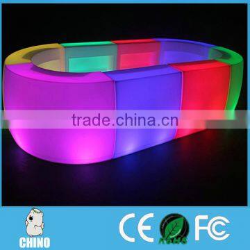 2016 New Design Long Curve LED Bar Counter with multi color