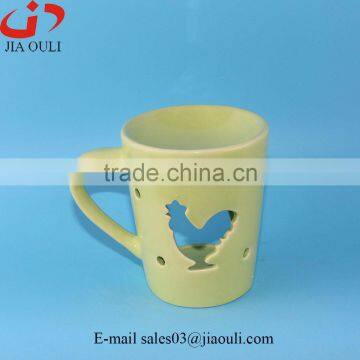 Sepecial design colors cheap ceramic cup shape oil burners, oil warmer