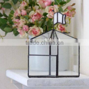 A Jewelry Box Classic House Shaped A Stained Glass Terrarium photo-2