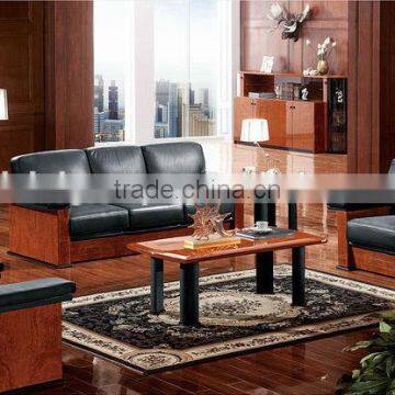 Vintage Office Sofa,Luxury Office Furniture,Black Leather Office Sofa(BF08-0226)