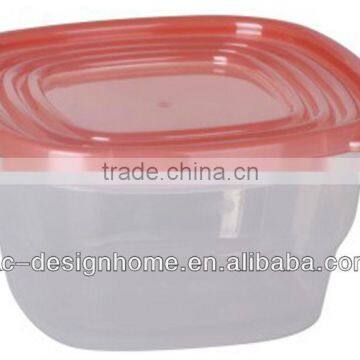 RED LID 1.2L SQUARE PP PLASTIC FOOD CONTAINER