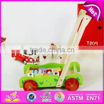 Wholesale Educational Wooden Baby Activity Walker Funny Toys Wooden Baby Activity Walker With Building Blocks W16E076 photo-5