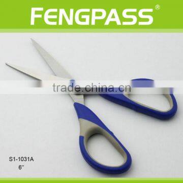 S1-1031A 6 Inch 2Cr13 Stainless Steel Blade With PP+TPR Plastic Handle Scissors For Child photo-2