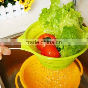 Folding Food Silicone Strainer,Silicone kitchenware,Kitchen tools