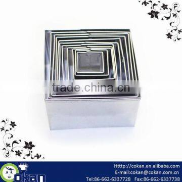 High quality Square Shape 11 pcs stainless steel cake ring set,cake mold CK-CM0687