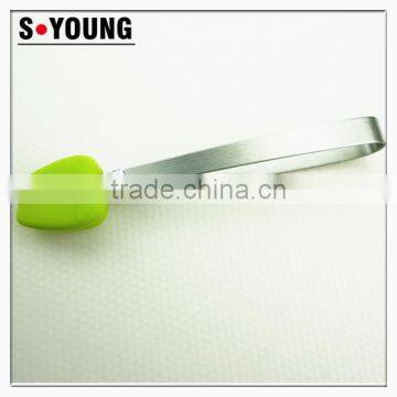 14045 5 Inch Mini Kitchen Food Tongs Silicone Stainless Steel Ice Tongs photo-3
