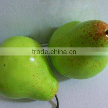 2 Artificial Green Pears Fake Faux Fruits Ideal Learning Gifts for Kids