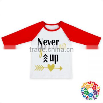 Naver Grow Up Print Baby Shirts Long Sleeve Raglan Patter Shirts Top Fashion Girl t-Shirt