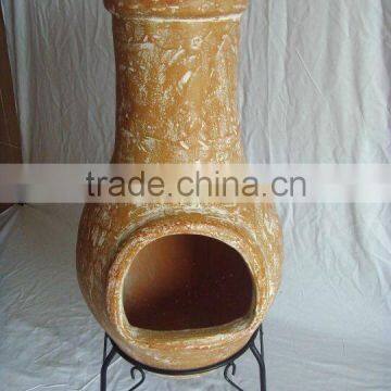 Clay Chimeneas Fire Pit With BBQ Grill and Metal Stand photo-3