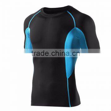 Sports raglan sleeve mens compression t shirts