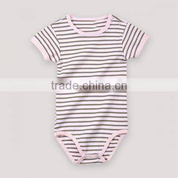 Custom 100% cotton interlock fabric baby bodysuit summer