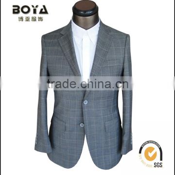 Light grey grid blazer for men business casual suits men with ordinary style