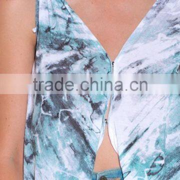 Wholesale Sublimation Graphic Print V Neck Tank Top photo-5