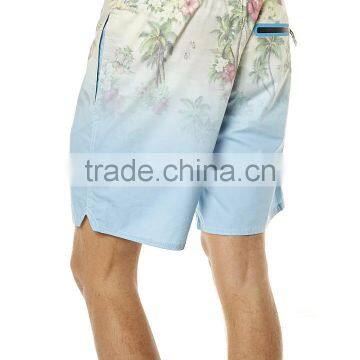 2015 New Design 100% Cotton Mens Printed Shorts Mens Swim Short Beach Style Blue Color Fashion Mens Shorts