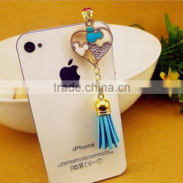 Innovative Dust Plug Fashion Heart Design Dustproof Jewelry With Tassels photo-3