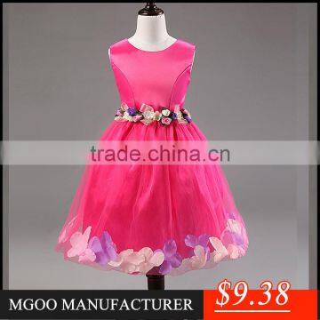 MGOO Real Images Stock Baby Clothes 2016 2-8 Years Old Christmas Outfits For Kids Cheap Pageant Dress MGG004