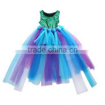 Party Kids Baby Girl Dress Mermaid Tops Bodysuit+Tulle Tutu Skirts Outfits Set