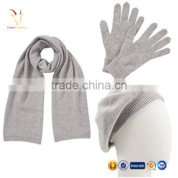 Highly Recommended Cashmere Gloves Hat Scarf for Set photo-2