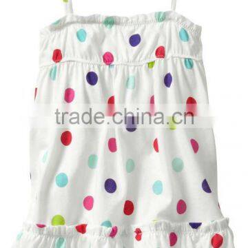 GIRLS ALLOVER PRINTED TANK TOP WITH RUFFLED LAYER