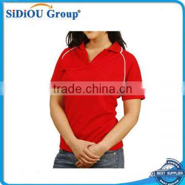 100% Polyester Women's Short Sleeve Polo Shirts