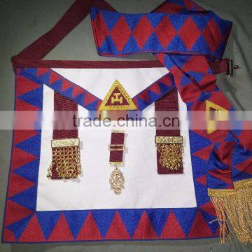 100% Leather Masonic Royal Arch Companion Apron With Gold Tassel photo-4