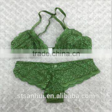 High quality women unpadded bra panty set women lace bra panty set