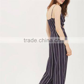 Cool Wide Leg Styling Gallus Womens Long Jumpsuit With Cute Knot photo-4