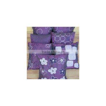 Assortment of Decorative Cushion Covers Embroidered Purple